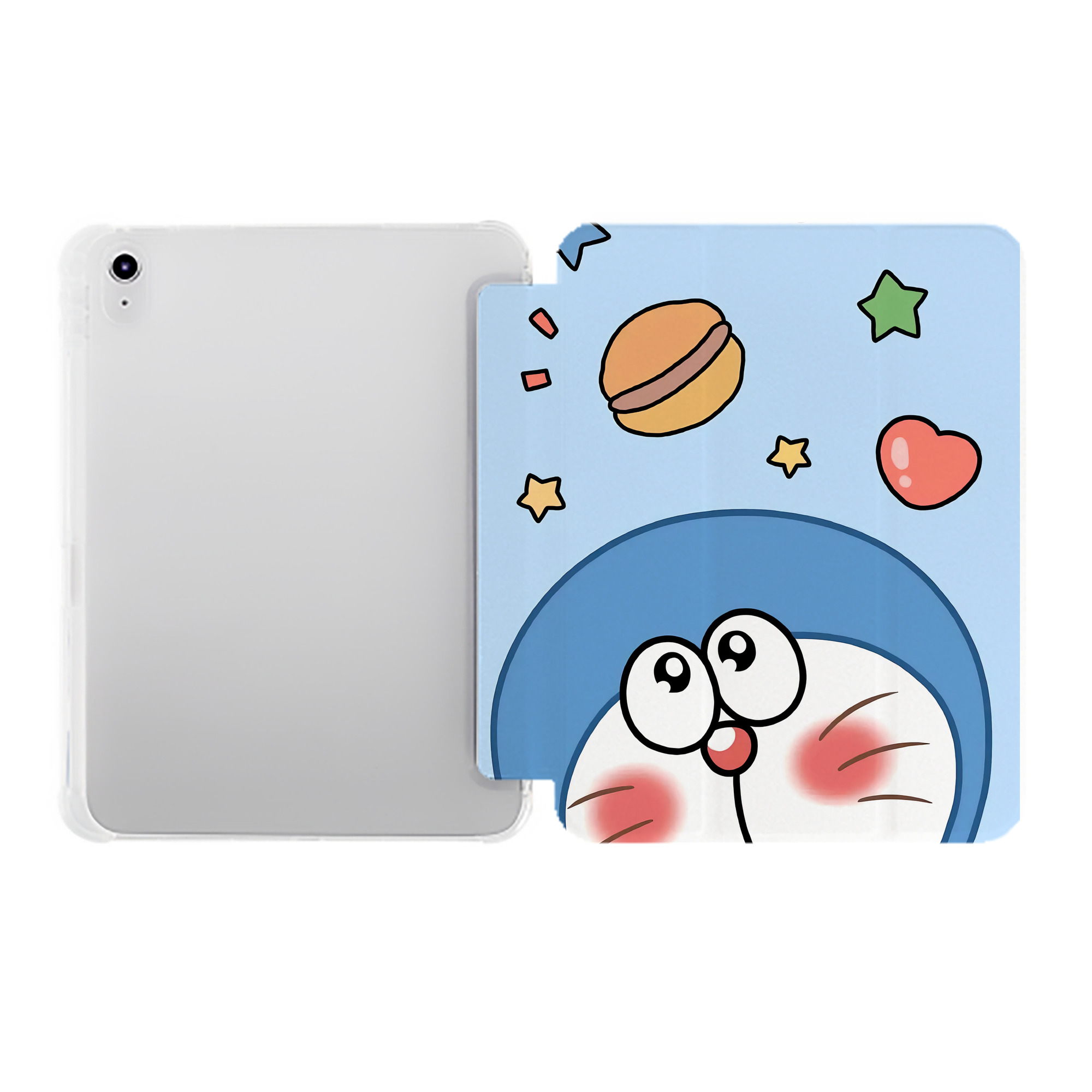 （画像用） ドラえもん Doraemon IPad ケース ペン収納付き 三つ折りスタンド PUレザー×シリコン 対応機種9.5/10.5/10.9インチ